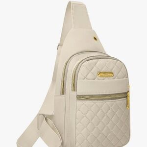 🤍 Aisijimo Chic Quilted Cream Sling Bag NEW